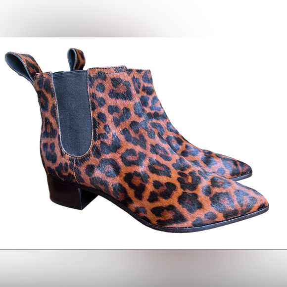 Loeffler Randall Women’s Booties Nellie Leopard Print Calf Hair Brown Boots 9.5 - Picture 3 of 12